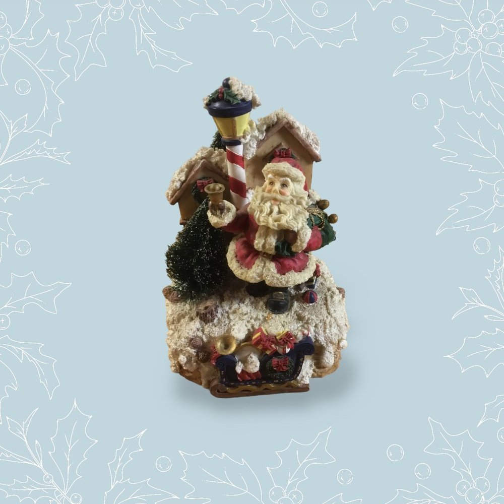 Christmas Décor Santa Ringing in the Christmas Cheer Musical 6"x 4" Deta…